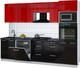 Миниатюра изображения товара Кухонный гарнитур Интерлиния Мила Gloss 2.8-ПМ1 (черный глянец/красный глянец/кастилло темный)