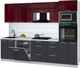 Миниатюра изображения товара Кухонный гарнитур Интерлиния Мила Gloss 2.8-ПМ1 (пепел/бордовый глянец/серый каспий)