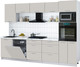 Миниатюра изображения товара Кухонный гарнитур Интерлиния Мила Gloss 2.9-ПМ1 (кашемир/кашемир/белый гранит)
