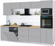 Миниатюра изображения товара Кухонный гарнитур Интерлиния Мила Gloss 2.9-ПМ1 (грей/грей/дуб бунратти)