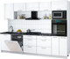 Миниатюра изображения товара Кухонный гарнитур Интерлиния Мила Gloss 2.9-ПМ1 (белый глянец/белый глянец/кастилло темный)