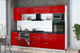 Миниатюра изображения товара Кухонный гарнитур Интерлиния Мила Gloss 2.9-ПМ1 (красный глянец/красный глянец/кастилло темный)