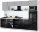 Миниатюра изображения товара Кухонный гарнитур Интерлиния Мила Gloss 2.9-ПМ1 (черный глянец/грей/бискайская сосна)