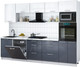 Миниатюра изображения товара Кухонный гарнитур Интерлиния Мила Gloss 2.9-ПМ1 (асфальт глянец/белый глянец/белый гранит)