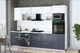 Миниатюра изображения товара Кухонный гарнитур Интерлиния Мила Gloss 2.9-ПМ1 (асфальт глянец/белый глянец/белый гранит)