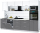 Миниатюра изображения товара Кухонный гарнитур Интерлиния Мила Gloss 2.9-ПМ1 (серый/белый/опал светлый)