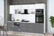 Миниатюра изображения товара Кухонный гарнитур Интерлиния Мила Gloss 2.9-ПМ1 (серый/белый глянец/белый гранит)