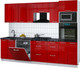 Миниатюра изображения товара Кухонный гарнитур Интерлиния Мила Gloss 2.8-ПМ1 (красный глянец/красный глянец/кастилло темный)