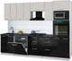 Миниатюра изображения товара Кухонный гарнитур Интерлиния Мила Gloss 2.8-ПМ1 (черный глянец/кашемир/кастилло темный)