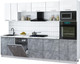 Миниатюра изображения товара Кухонный гарнитур Интерлиния Мила Gloss 3.0-ПМ1 (керамика/белый глянец/белый гранит)