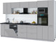 Миниатюра изображения товара Кухонный гарнитур Интерлиния Мила Gloss 3.3-ПМ1 (грей/грей/кастилло темный)