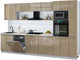 Миниатюра изображения товара Кухонный гарнитур Интерлиния Мила Gloss 3.3-ПМ1 (капучино глянец/капучино глянец/бискайская сосна)