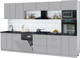 Миниатюра изображения товара Кухонный гарнитур Интерлиния Мила Gloss 3.4-ПМ1-2 (грей/грей/кастилло темный)