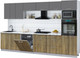 Миниатюра изображения товара Кухонный гарнитур Интерлиния Мила Gloss 3.4-ПМ1-2 (дуб вотан/серый/белый гранит)