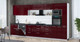 Миниатюра изображения товара Кухонный гарнитур Интерлиния Мила Gloss 3.9-ПМ1 (бордовый глянец/бордовый глянец/кастилло темный)