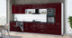 Миниатюра изображения товара Кухонный гарнитур Интерлиния Мила Gloss 4.0-ПМ1 (бордовый глянец/бордовый глянец/кастилло темный)