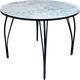Миниатюра изображения товара Обеденный стол Arvento Флок круглый D900 (мрамор каррара)