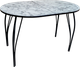 Миниатюра изображения товара Обеденный стол Arvento Флок 2 раздвижной овал 110-140х70 (мрамор каррара)