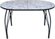 Миниатюра изображения товара Обеденный стол Arvento Флок 2 раздвижной овал 110-140х70 (мрамор каррара)