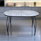 Миниатюра изображения товара Обеденный стол Arvento Флок 2 раздвижной овал 110-140х70 (мрамор каррара)