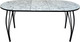 Миниатюра изображения товара Обеденный стол Arvento Флок 2 раздвижной овал 110-140х70 (мрамор каррара)