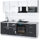 Миниатюра изображения товара Кухонный гарнитур Интерлиния Мила Gloss 2.3-ПМ2 (пепел/белый глянец/серый каспий)
