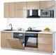 Миниатюра изображения товара Кухонный гарнитур Интерлиния Мила Gloss 2.4-ПМ2 (капучино глянец/капучино глянец/бискайская сосна)