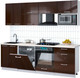 Миниатюра изображения товара Кухонный гарнитур Интерлиния Мила Gloss 2.4-ПМ2 (шоколад глянец/шоколад глянец/бискайская сосна)