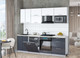 Миниатюра изображения товара Кухонный гарнитур Интерлиния Мила Gloss 2.4-ПМ2 (асфальт глянец/белый/опал светлый)