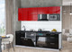 Миниатюра изображения товара Кухонный гарнитур Интерлиния Мила Gloss 2.4-ПМ2 (черный глянец/красный глянец/кастилло темный)