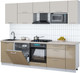 Миниатюра изображения товара Кухонный гарнитур Интерлиния Мила Gloss 2.6-ПМ2 (капучино глянец/кашемир/травертин серый)