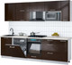 Миниатюра изображения товара Кухонный гарнитур Интерлиния Мила Gloss 2.6-ПМ2 (шоколад глянец/шоколад глянец/бискайская сосна)