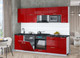 Миниатюра изображения товара Кухонный гарнитур Интерлиния Мила Gloss 2.6-ПМ2 (красный глянец/красный глянец/кастилло темный)