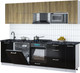 Миниатюра изображения товара Кухонный гарнитур Интерлиния Мила Gloss 2.6-ПМ2 (черный глянец/дуб вотан/кастилло темный)
