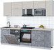 Миниатюра изображения товара Кухонный гарнитур Интерлиния Мила Gloss 2.6-ПМ2 (керамика/кашемир/травертин серый)