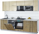 Миниатюра изображения товара Кухонный гарнитур Интерлиния Мила Gloss 2.7-ПМ2 (дуб вотан/ваниль глянец/серый каспий)