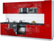 Миниатюра изображения товара Кухонный гарнитур Интерлиния Мила Gloss 3.3-ПМ2 (красный глянец/красный глянец/кастилло темный)