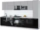 Миниатюра изображения товара Кухонный гарнитур Interline Мила Gloss 3.3-ПМ2 (черный глянец/грей/бискайская сосна)