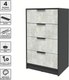 Миниатюра изображения товара Комод Интерлиния Концепт КТ-К60 (бетон лайт/антрацит)