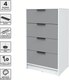 Миниатюра изображения товара Комод Интерлиния Концепт КТ-К60 (серебро/белый платинум)