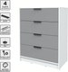 Миниатюра изображения товара Комод Интерлиния Концепт КТ-К80 (серебро/белый платинум)