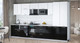 Миниатюра изображения товара Кухонный гарнитур Интерлиния Мила Gloss 3.6-ПМ2 (черный глянец/белый/белый гранит)