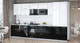 Миниатюра изображения товара Кухонный гарнитур Интерлиния Мила Gloss 3.6-ПМ2 (черный глянец/белый глянец/белый гранит)