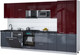 Миниатюра изображения товара Кухонный гарнитур Интерлиния Мила Gloss 3.6-ПМ2 (асфальт глянец/бордовый глянец/кастилло темный)