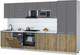 Миниатюра изображения товара Кухонный гарнитур Интерлиния Мила Gloss 3.6-ПМ2 (дуб вотан/серый/белый гранит)