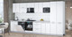 Миниатюра изображения товара Кухонный гарнитур Интерлиния Мила Gloss 3.8-ПМ2 (белый/белый/серый каспий)