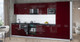 Миниатюра изображения товара Кухонный гарнитур Интерлиния Мила Gloss 3.8-ПМ2 (бордовый глянец/бордовый глянец/кастилло темный)