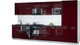 Миниатюра изображения товара Кухонный гарнитур Интерлиния Мила Gloss 3.8-ПМ2 (бордовый глянец/бордовый глянец/кастилло темный)