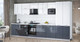 Миниатюра изображения товара Кухонный гарнитур Интерлиния Мила Gloss 3.8-ПМ2 (асфальт глянец/белый глянец/белый гранит)