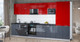 Миниатюра изображения товара Кухонный гарнитур Интерлиния Мила Gloss 3.8-ПМ2 (асфальт глянец/красный глянец/кастилло темный)